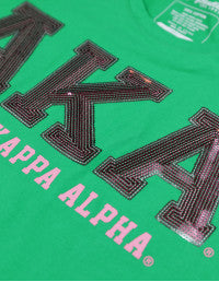 AKA SEQUIN PATCH TEE GREEN