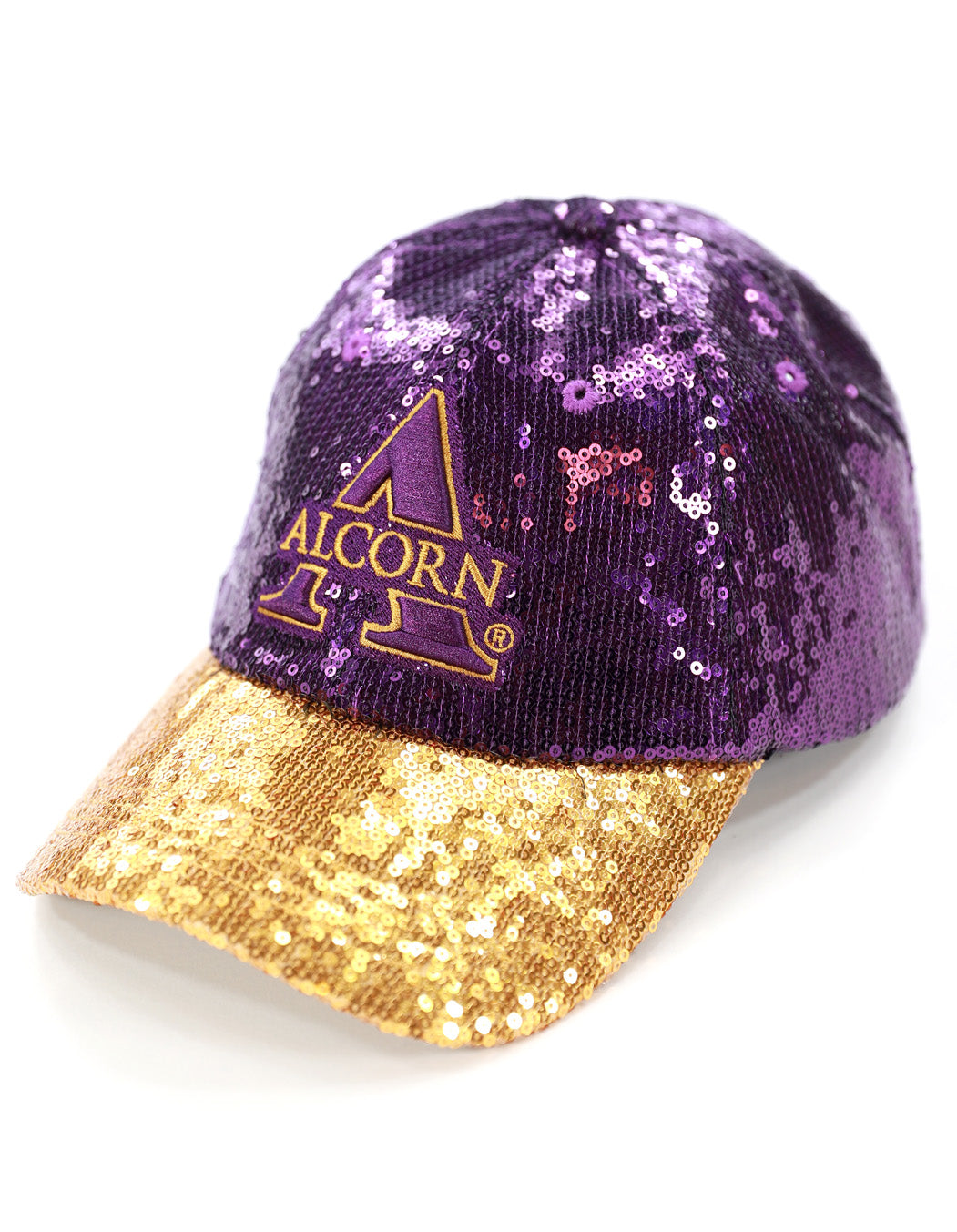 ALCORN STATE SEQUINS CAP PURPLE & GOLD