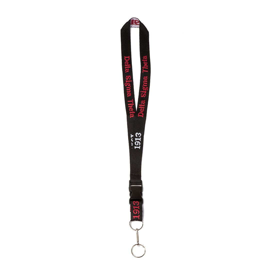 DELTA Woven Embroidered Lanyard Black