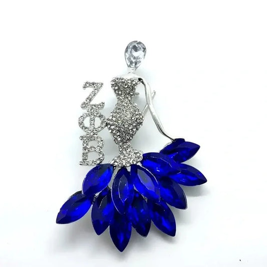 ZETA PHI BETA RHINESTONE LAPEL PIN