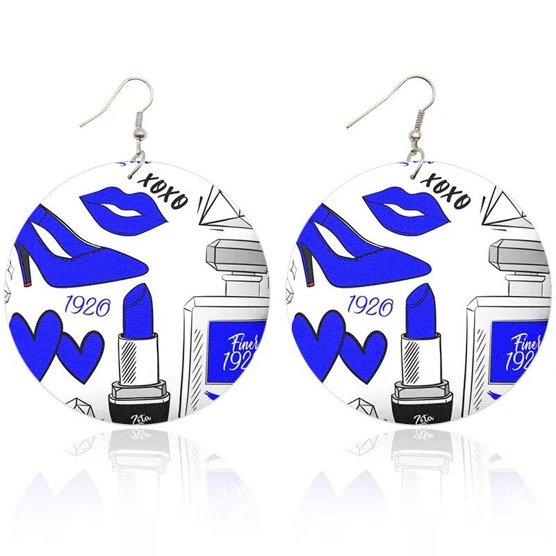 ZETA PHI BETA LADY HEELS & LIPSTICK EARRINGS