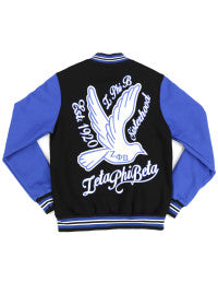 ZPB FLEECE JACKET BLACK & ROYAL BLU