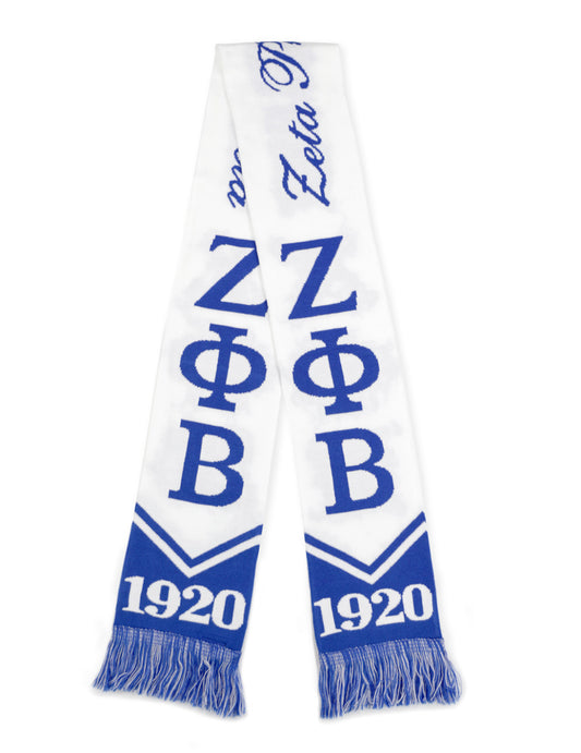 ZETA PHI BETA SCARF WHITE