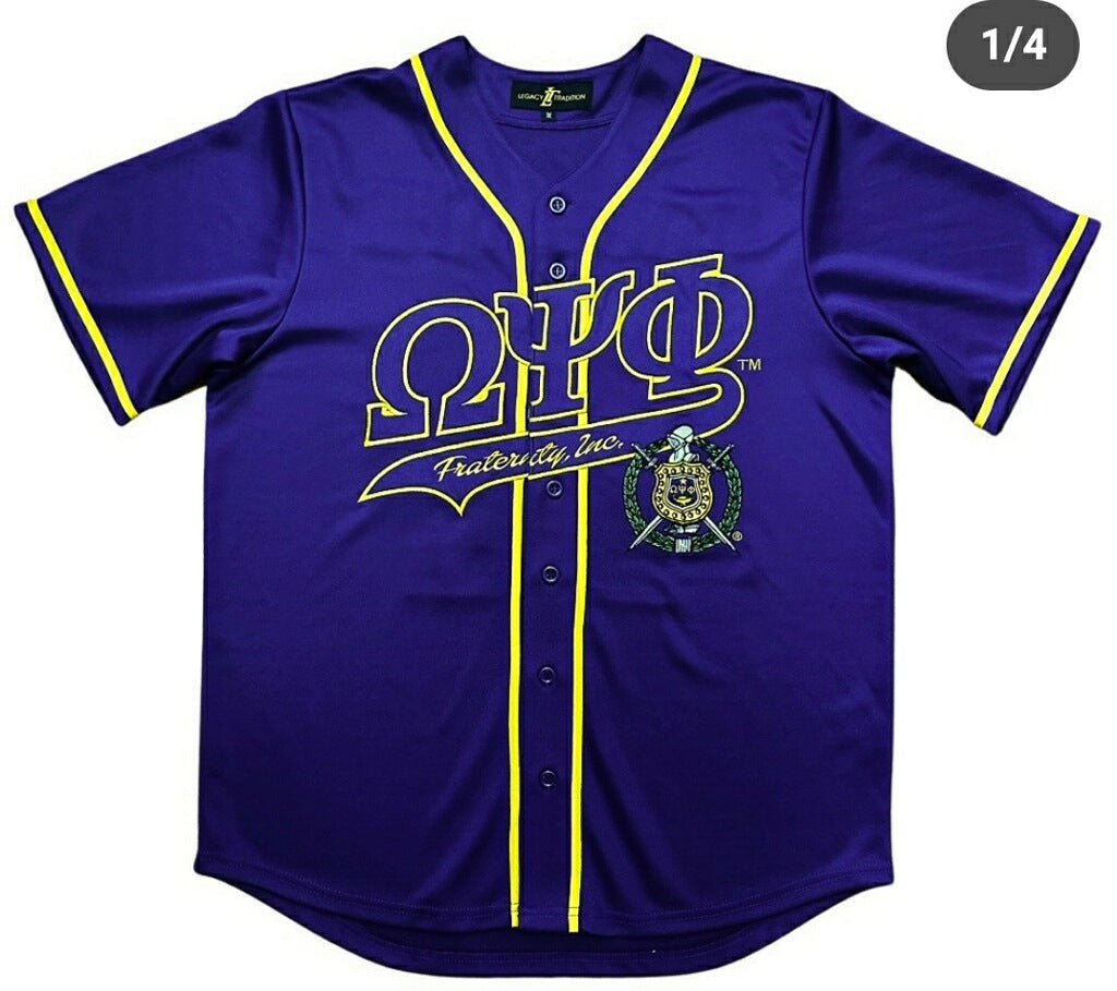 OMEGA PSI PHI BASEBALL JERSEY