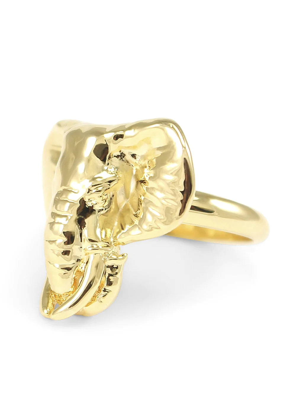 DELTA MAMA ELEPHANT RING - SOLID BRASS 14K GOLD PLATED