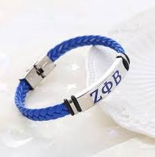 ZETA PHI BETA BLU LEATHER BRACELET