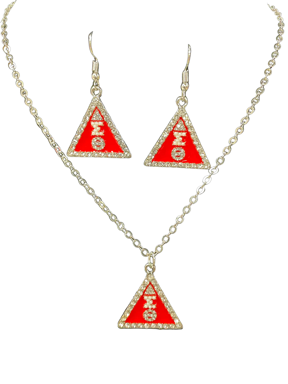 DST PYRAMID NECKLACE & EARRING SET