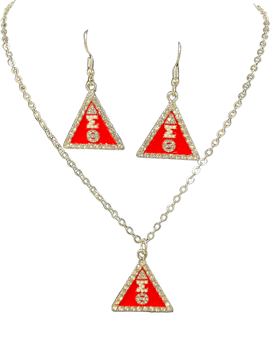 DST PYRAMID NECKLACE & EARRING SET