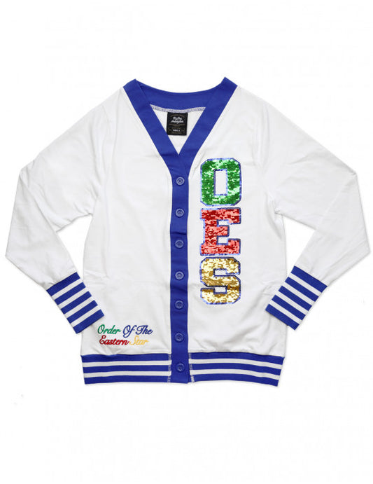 OES SEQUIN PATCH CARDIGAN