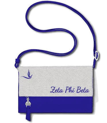 ZETA PHI BETA FAUX LEATHER CROSSBODY / CLUTCH PURSES